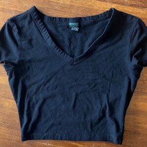 Wild Fable Black V-Neck Crop Top